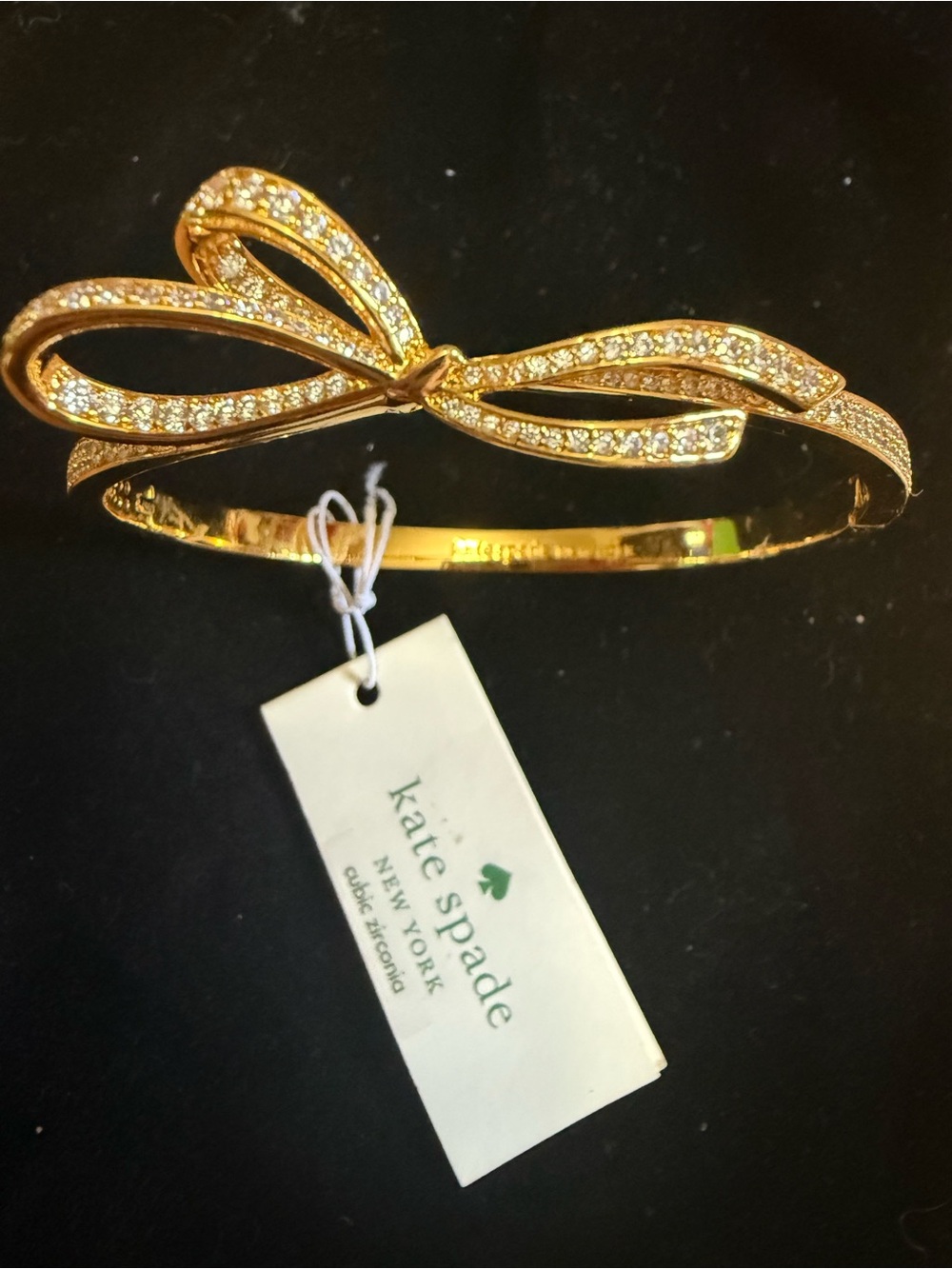 kate spade all tied up bow crystal bangle bracelet NWT - Picture 4 of 4